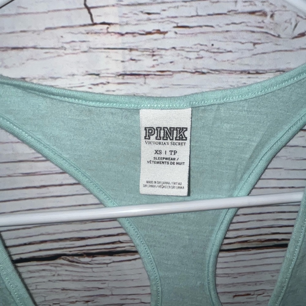 PINK Victoria’s Secret Mint Green Racerback Tank Top - Picture 3 of 3